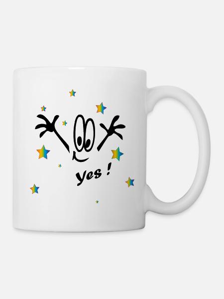 Regenbogen, arc-en-ciel, oui - Mug blanc - blanc