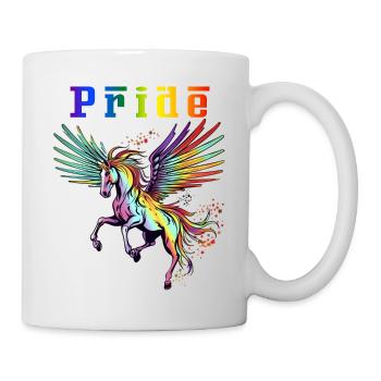 Fahren Sie mit Stolz Majestic Rainbow Pegasus - Tasse - Weiß - Rechts