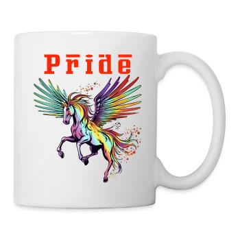 Ride with Pride Majestic Rainbow Pegasus Blood Red - Mug - white - Right