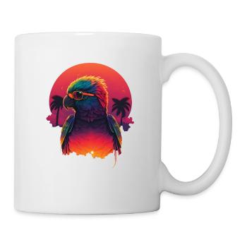 Synthwave Parrot Sunset - Mug blanc - blanc - Droite