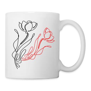 deux fleurs - Mug blanc - blanc - Droite