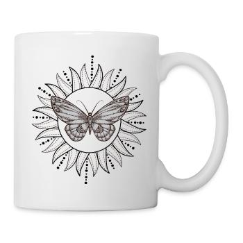 Butterfly with sun - Mug - white - Right