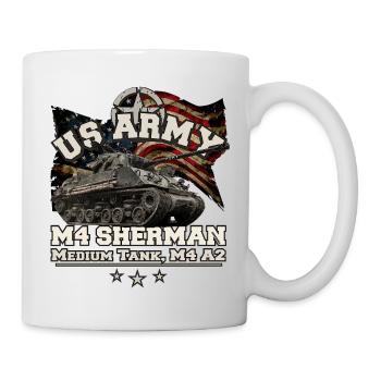 Mittlerer Panzer M4 Sherman - Tasse - Weiß - Rechts