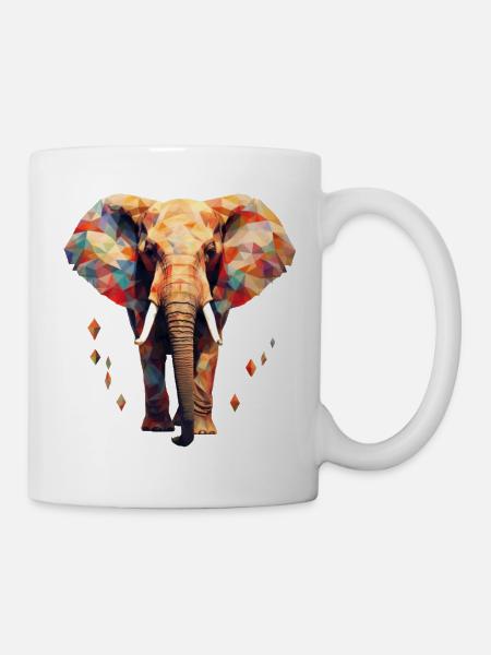 Geometric elephant - Mug - white