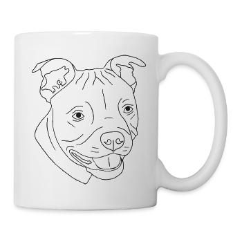 Staffordshire Bullterrier - Tasse - Weiß - Rechts