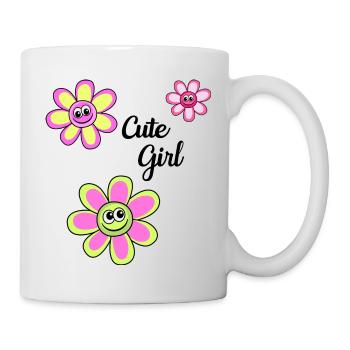 Mignonne Fille Grande Fille Design - Mug blanc - blanc - Droite