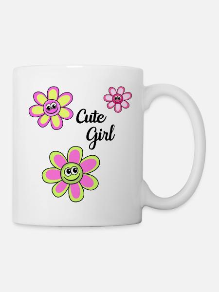 Mignonne Fille Grande Fille Design - Mug blanc - blanc