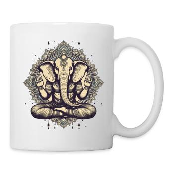 Éléphant de yoga - Mug blanc - blanc - Droite