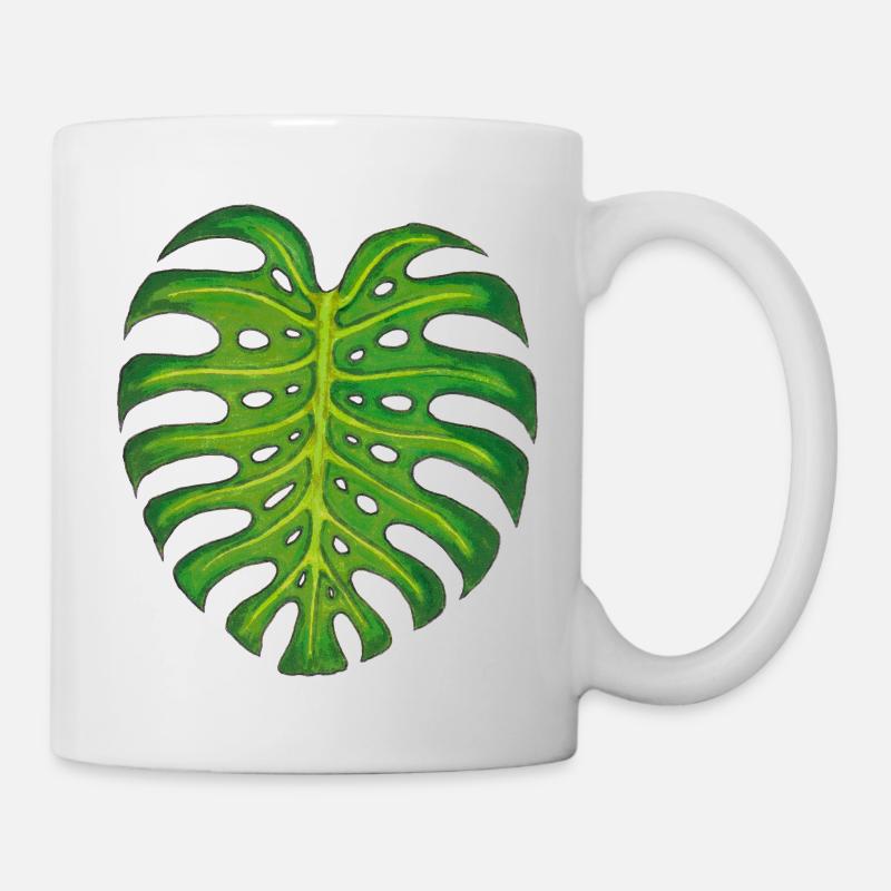 Monstera / Blatt - Tasse - Weiß