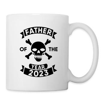 Vater des Jahres 2023: Skull Design - Tasse - Weiß - Rechts