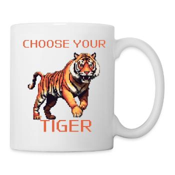 Wählen Sie Ihren Tiger | 8bit Tiger Abenteuer - Tasse - Weiß - Rechts