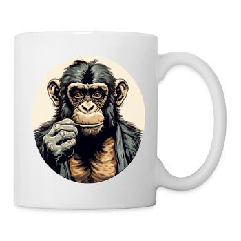 Haki le chimpanzé - Mug blanc - blanc - Droite