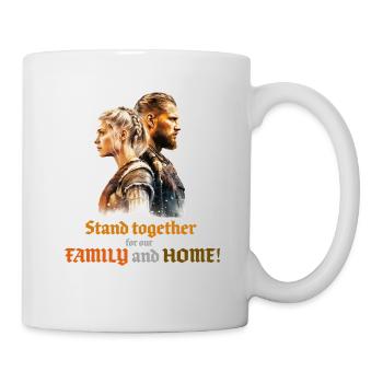 Viking couple stands close together and fights! - Mug - white - Right