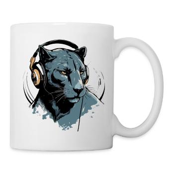 Amy la panthère audiophile - Mug blanc - blanc - Droite