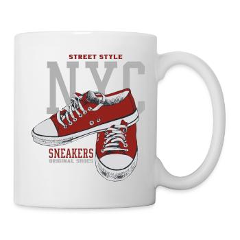 Baskets rouges b - Mug blanc - blanc - Droite