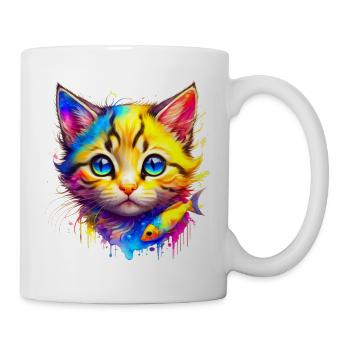 Rainbow Kitty with fish - Mug - white - Right