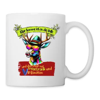 Klar komm ich in die Hölle - Tasse - Weiß - Rechts