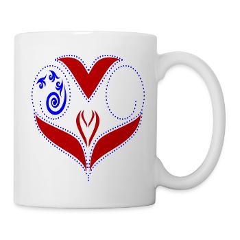 Ornement de cœur, amour - Mug blanc - blanc - Droite