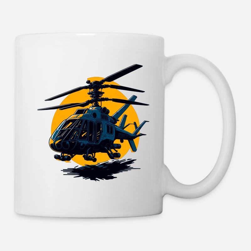 Illustration d’hélicoptère - Mug blanc - blanc