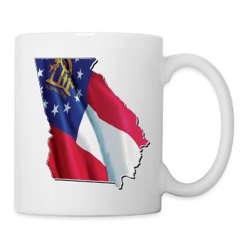 Géorgie (États-Unis) | Drapeau réel | Carte du drapeau - Mug blanc - blanc - Droite