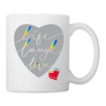 La vie, le rire, l’amour, Herz - Mug blanc - blanc - Droite