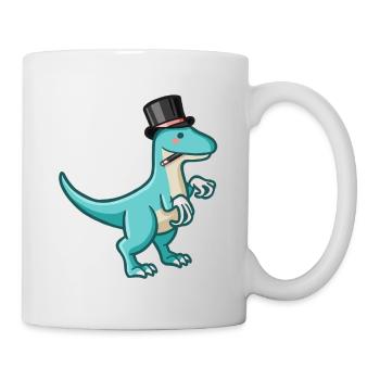 hugadino magician dino, cute dinosaur - Mug - white - Right
