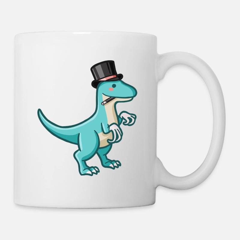 Hugadino magicien Dino, mignon dinosaure - Mug blanc - blanc