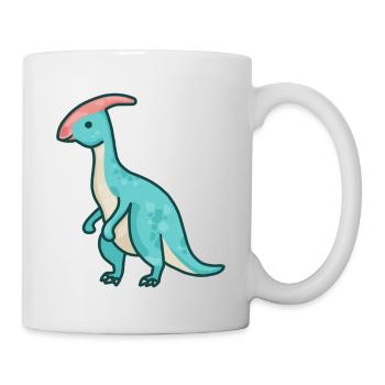 hugadino Parasaurolophus dino, cute dinosaur - Mug - white - Right