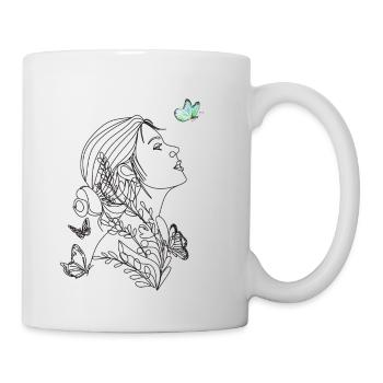Ein Schmetterling in meinem Kopf - Tasse - Weiß - Rechts