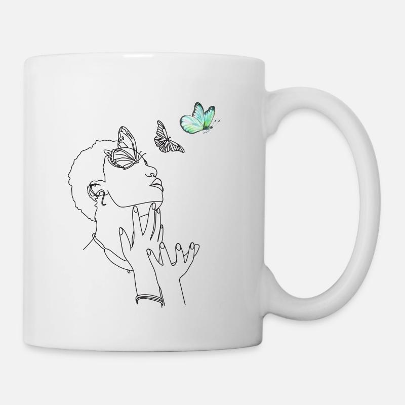 Schmetterlinge im Kopf - Tasse - Weiß