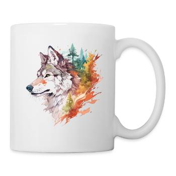 Wolf Wolf’s Head Nature Wilderness Adventure Art forestier - Mug blanc - blanc - Droite