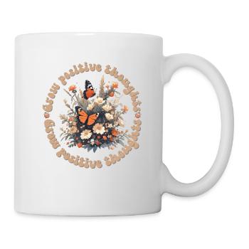 Let positive thoughts grow wildflowers insects - Mug - white - Right