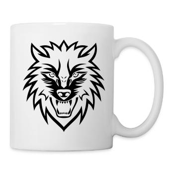 Logo du symbole de la tête de loup - Mug blanc - blanc - Droite