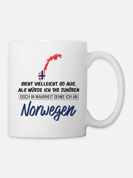 In Wahrheit denke ich an Norwegen - Tasse - Weiß