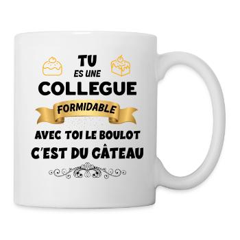 Collègue Femme Avec Elle C'est Du Gâteau - Mug blanc - blanc - Droite