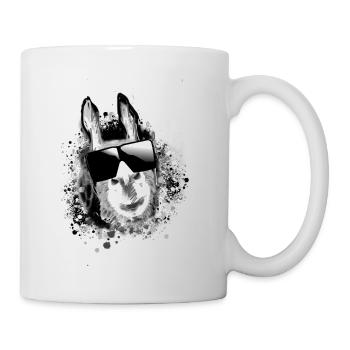Âne, Dessin, Lunettes de soleil,Rétro, Vintage - Mug blanc - blanc - Droite