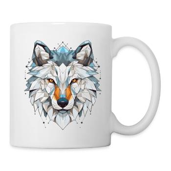 Wolf Geometrisch - Tasse - Weiß - Rechts