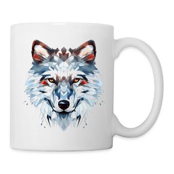 Wolf Geometrisch - Tasse - Weiß - Rechts