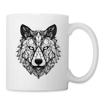 Wolf Geometrisch - Tasse - Weiß - Rechts