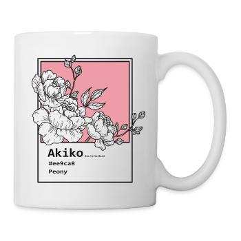 Pfingstrosen Akiko - Tasse - Weiß - Rechts