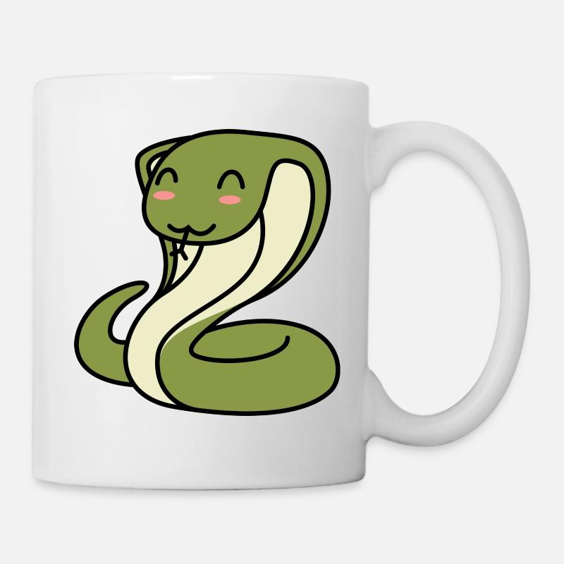 Schlange Kobra Comic Tier - Tasse - Weiß