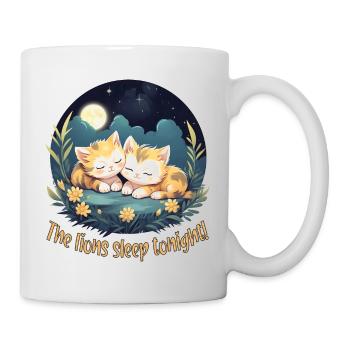 The lions sleep tonight - cute sleeping kittens - Mug - white - Right