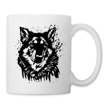 Vintage drawing retro dog head grafiti - Mug - white - Right