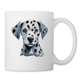 Chiot dalmatien mignon - Mug blanc - blanc - Droite