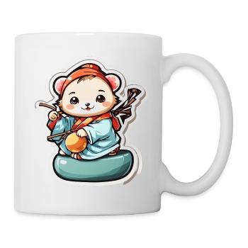 Chat chanceux chinois - Mug blanc - blanc - Droite