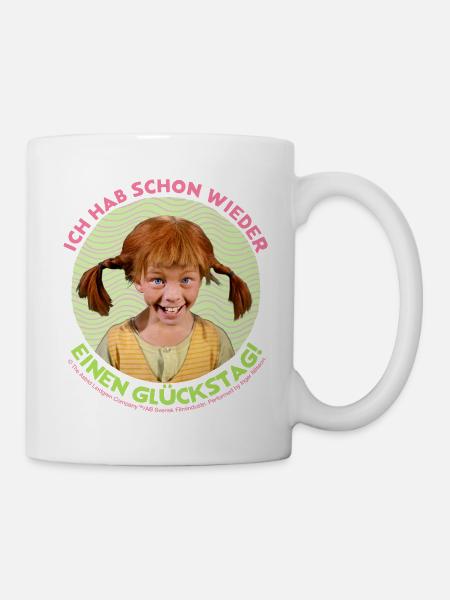 Pippi Langstrumpf Ich Hab Wieder Einen Glückstag! - Tasse - Weiß