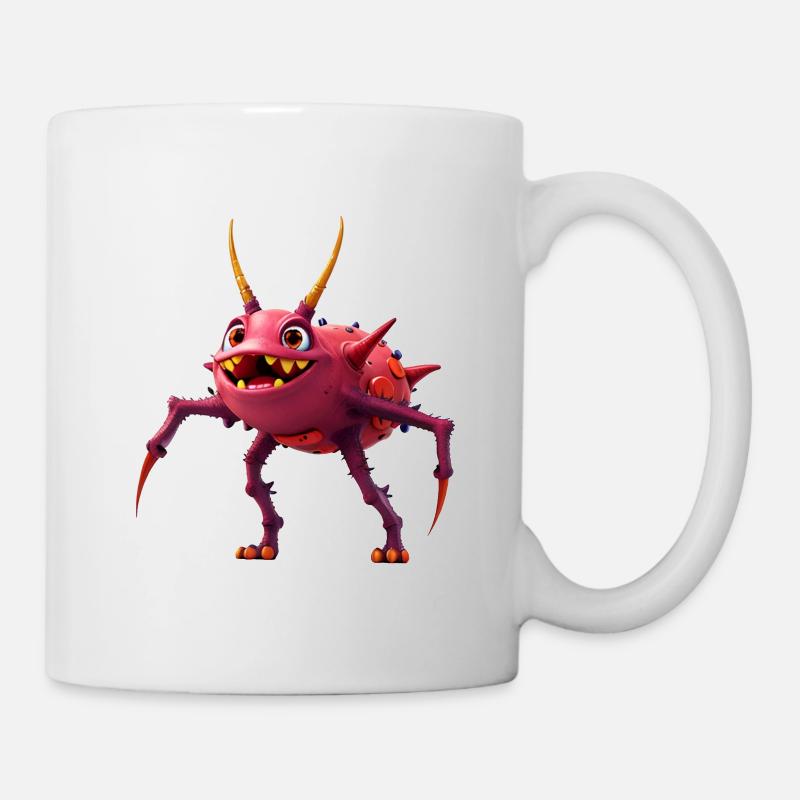 Rotes TickToc Monster - Tasse - Weiß