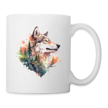 Wolf - Tasse - Weiß - Rechts