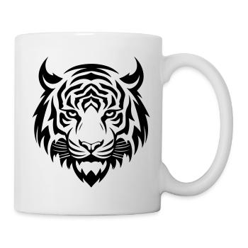 Tiger Head Silhouette - Mug - white - Right