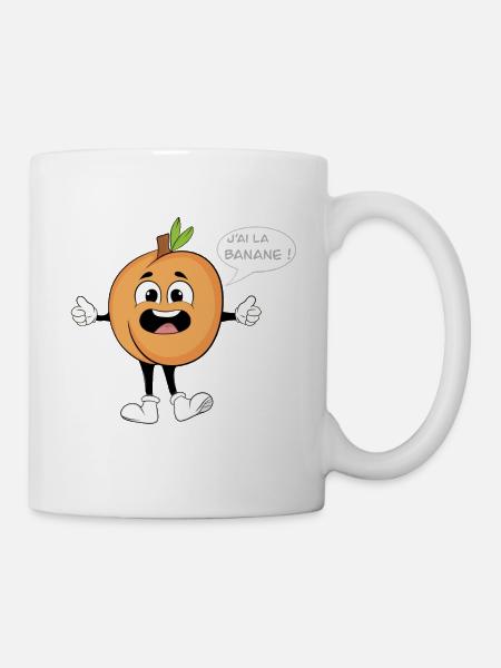 Banana Peach Logo Stickers - Mug - white